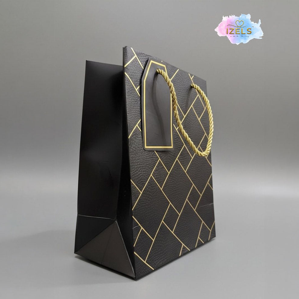 IZELS Premium Luxury Paper Gift Bags-Black