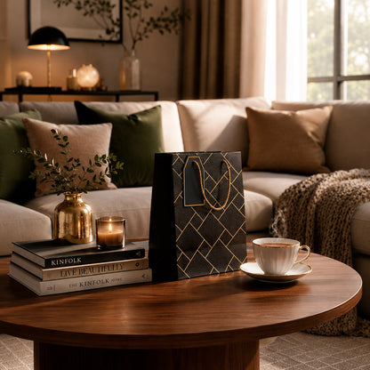 IZELS Premium Luxury Paper Gift Bags-Black