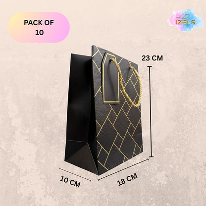 IZELS Premium Luxury Paper Gift Bags-Black