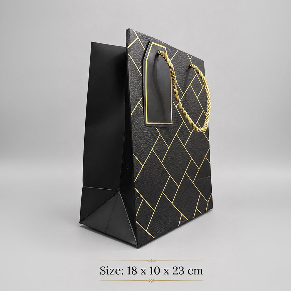 IZELS Premium Luxury Paper Gift Bags-Black