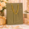 Premium PISTA GREEEN  Metallic Gift Bag 23 × 18 × 10 cm with Gold Foiling Bow Design, Rope Handle & Gift Tag | Luxury Paper Gift Bag for Birthday, Wedding, Anniversary, Festive & Corporate Gifting