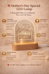 Personalised LED Acrylic Lamp Gift for Mom with Wooden Base – Custom Name Warm White Night Light for Mother, Mummy & Maa