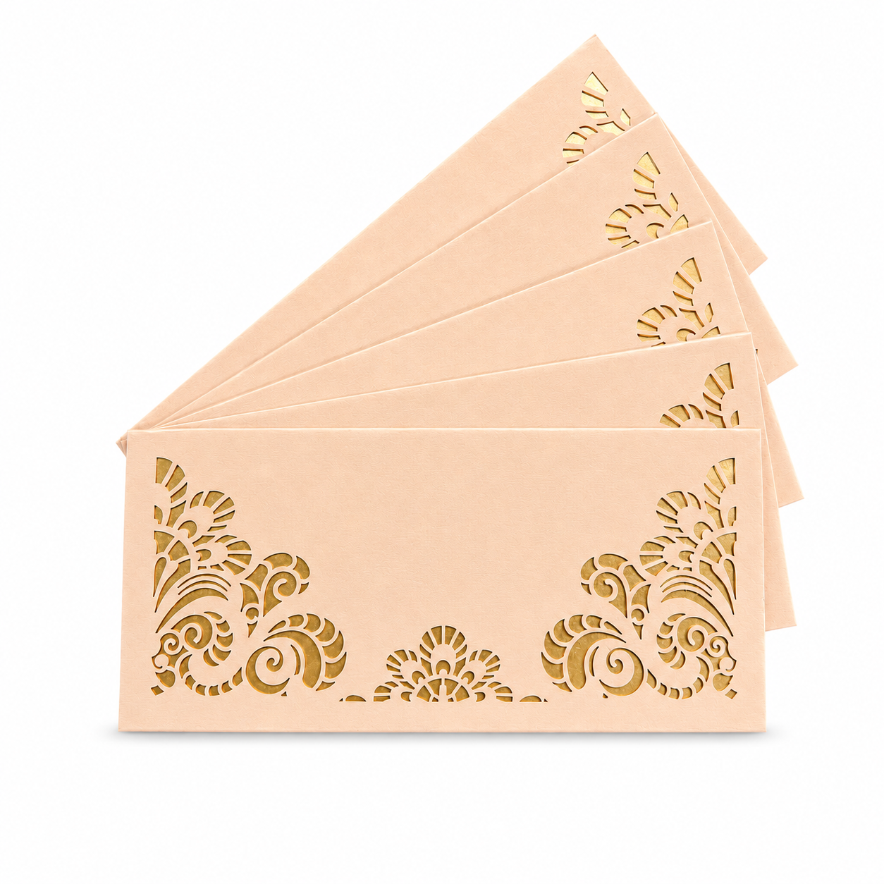 Premium Pink And Golden  Laser Cut Shagun Lifafa – Designer Wedding Money Envelopes India | IZELS | PACK OF 10