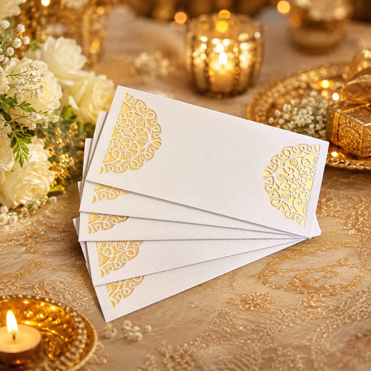 Premium Laser cut Laser Cut Money Envelopes Pack of 10 – Premium Shagun Lifafa, Cash Gift Envelope & Wedding Money Cover by IZELS