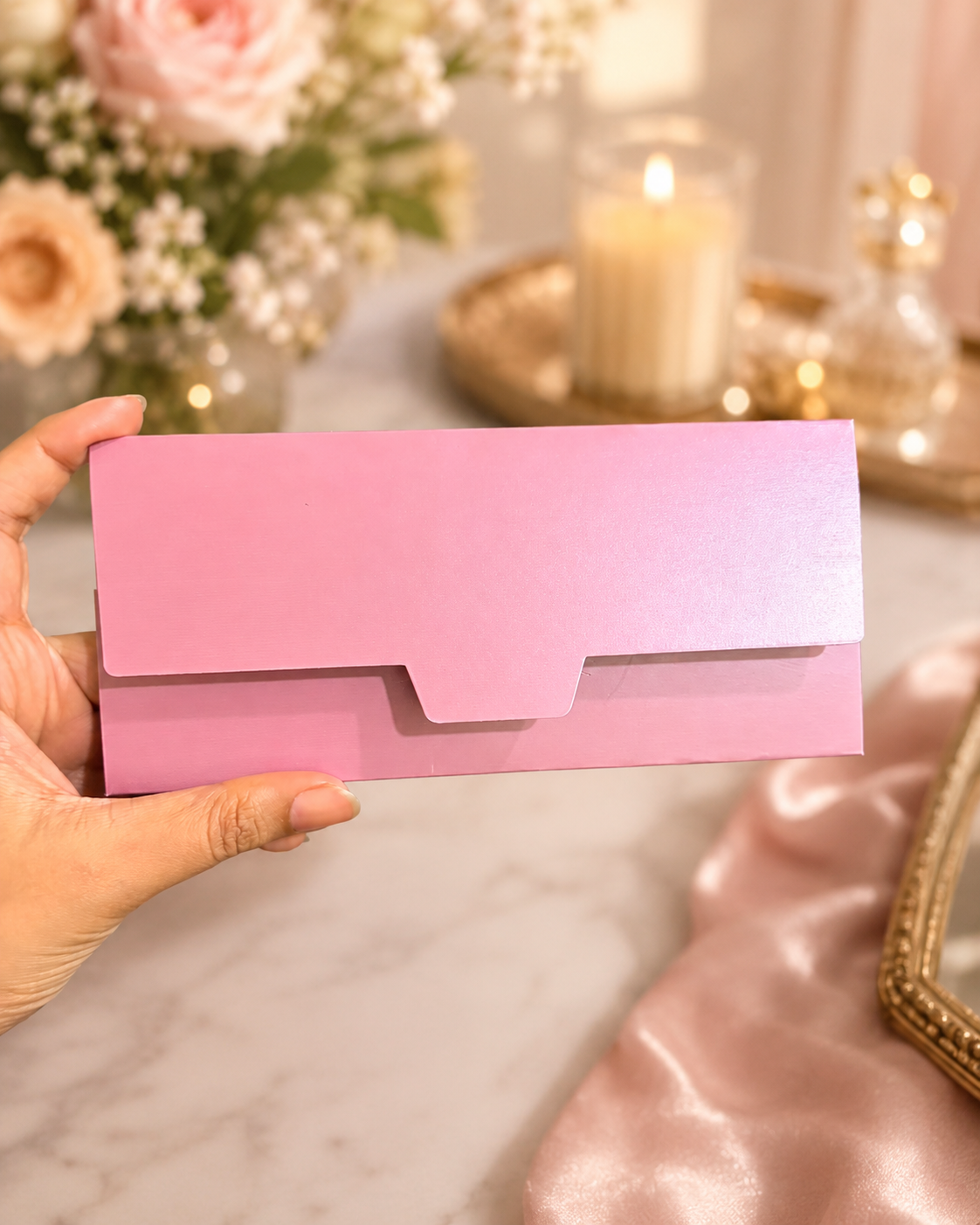 Premium Pink And Gold {Colour} Laser Cut Money Envelopes Pack of 10 – Premium Shagun Lifafa, Cash Gift Envelope & Wedding Money Cover by IZELS