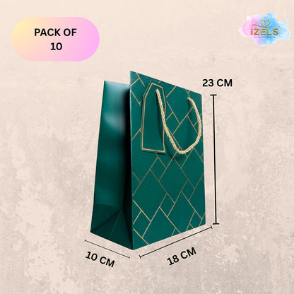 IZELS Premium Luxury Paper Gift Bags-Dark Green