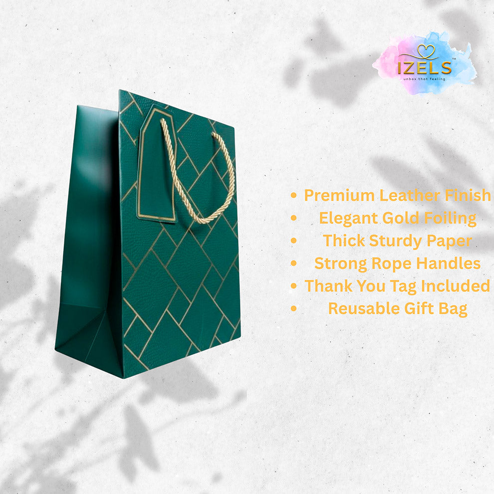 IZELS Premium Luxury Paper Gift Bags-Dark Green
