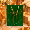 IZELS Premium Glitter Paper Gift Bag 23x18x10 cm for Festive Gifting, Return Gifts & Luxury Packaging -GREEN