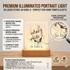 Jai Guru Ji LED Acrylic Lamp with Wooden Base – Laser Engraved Warm White Spiritual Night Light for Home Temple, Bedroom & Meditation Corner