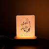Jai Guru Ji LED Acrylic Lamp with Wooden Base – Laser Engraved Warm White Spiritual Night Light for Home Temple, Bedroom & Meditation Corner