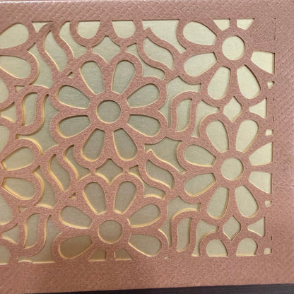 Shagun Lifafa - Copper & Golden Floral design (10 Pcs)