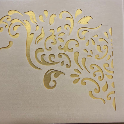 Shagun Lifafa - Beige & Golden Floral design (10 Pcs)