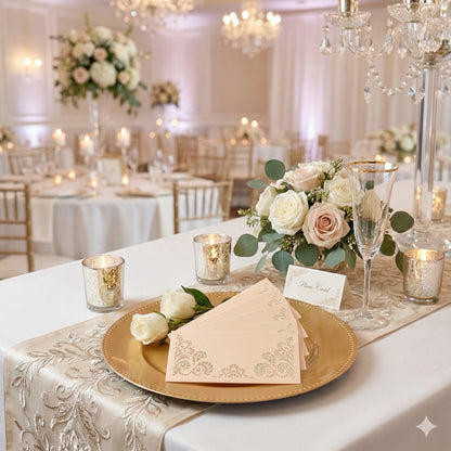 Shagun Lifafa - Peach & Golden Floral design (10 Pcs)