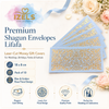 Premium BABY BLUE & GOLD Laser Cut Money Envelopes Pack of 10 – Premium Shagun Lifafa, Cash Gift Envelope & Wedding Money Cover by IZELS