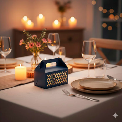Laser Cut Gift Boxes with Handle - Geometric Design