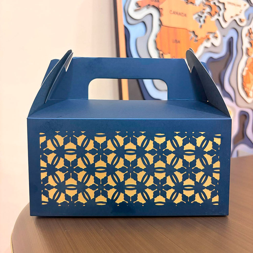 Laser Cut Gift Boxes with Handle - Geometric Design