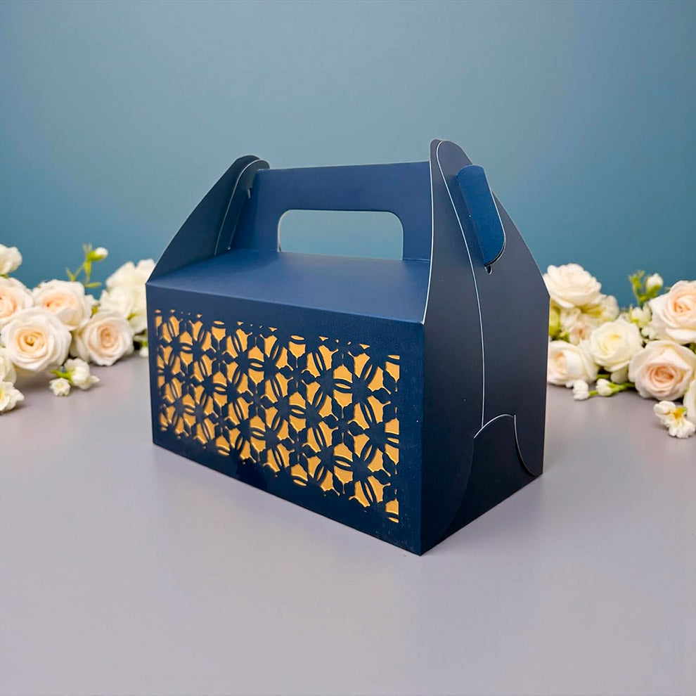 Laser Cut Gift Boxes with Handle - Geometric Design