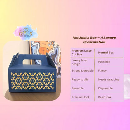 Laser Cut Gift Boxes with Handle - Geometric Design