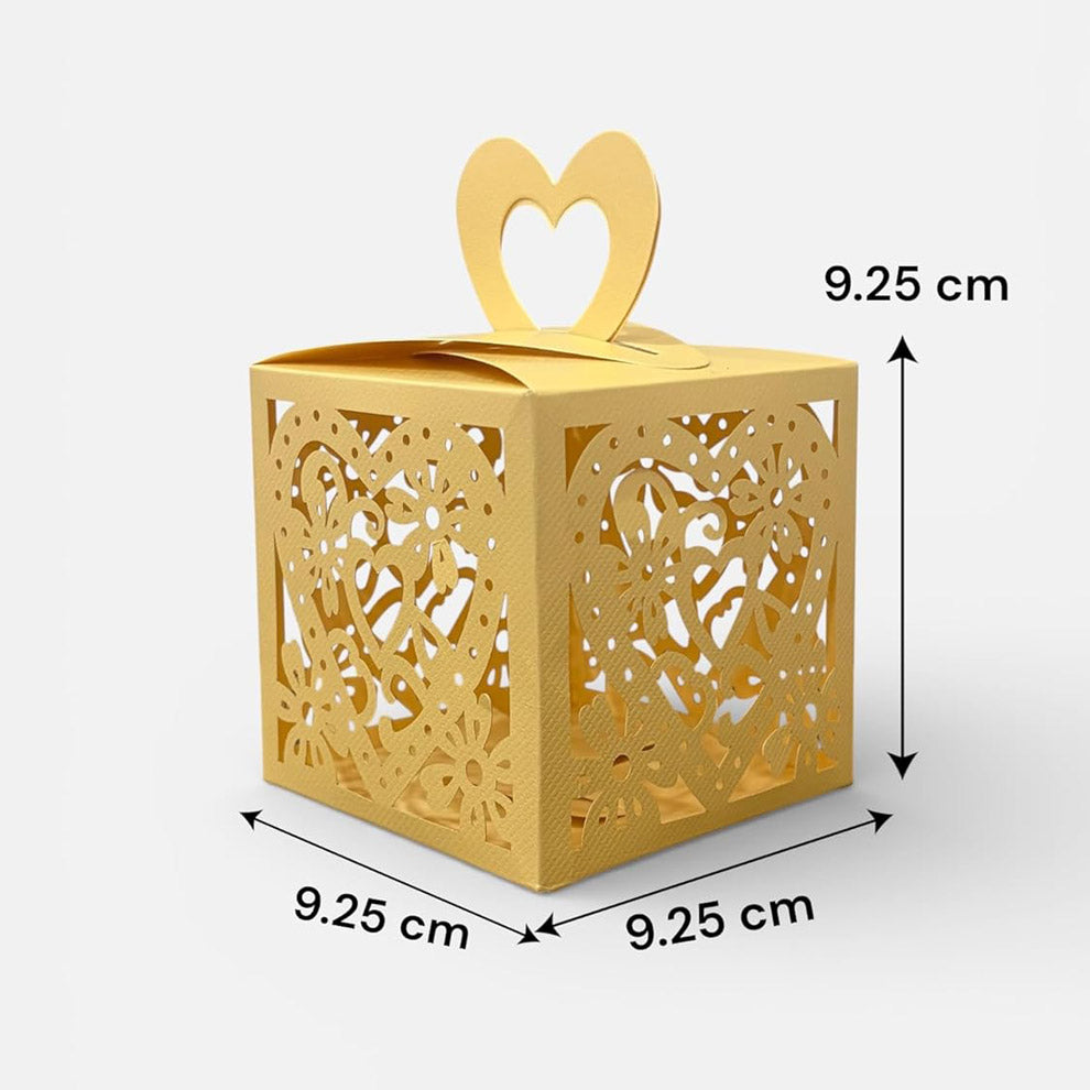 Laser Cut Gift Boxes with Handle - Heart Design