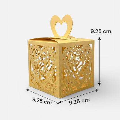 Laser Cut Gift Boxes with Handle - Heart Design