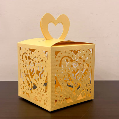 Laser Cut Gift Boxes with Handle - Heart Design