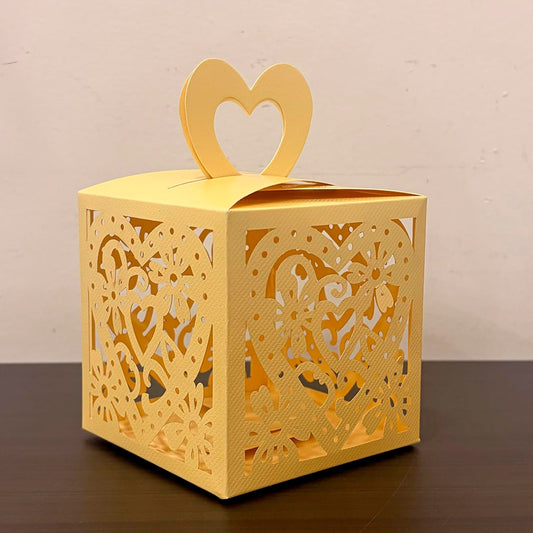 Laser Cut Gift Boxes with Handle - Heart Design