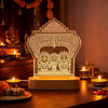 Jagannath Temple Arch LED Acrylic Lamp with Wooden Base – Laser Engraved Warm White Spiritual Night Light for Home Temple & Pooja Room