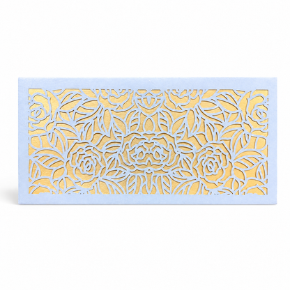 Premium BABY BLUE & GOLD Laser Cut Money Envelopes Pack of 10 – Premium Shagun Lifafa, Cash Gift Envelope & Wedding Money Cover by IZELS