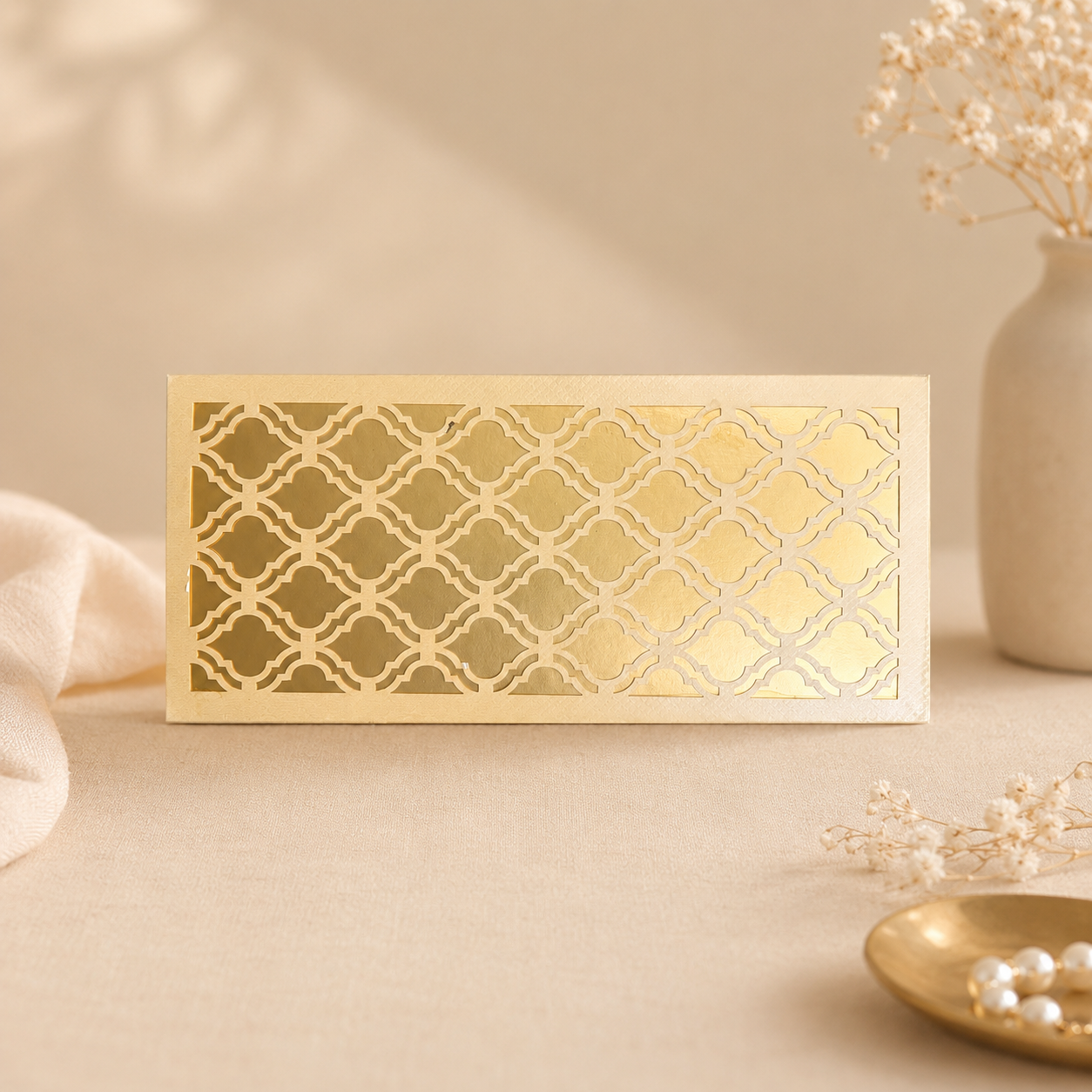 PEACH & GOLD Laser Cut Money Envelopes Pack of 10 | Premium Shagun Lifafa for Wedding, Diwali,  Cash Gift & Festive Gifting - IZELS