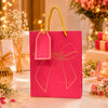IZELS Premium Glitter Paper Gift Bag 23x18x10 cm for Festive Gifting, Return Gifts & Luxury Packaging -PINK