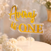 Personalised 1st Birthday Acrylic Cake Topper | Custom Name “Is AGE” Cake Topper | Gold Mirror & Clear Acrylic Birthday Cake Decoration