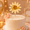 Personalised Age Cake Topper | Custom Birthday Number Cake Topper | Laminated MDF & Golden Acrylic Flower Cake Topper | 1st, 2nd, 3rd Birthday Decoration – 6 x 4 Inch