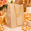 Premium OFF WHITE  Metallic Gift Bag 23 × 18 × 10 cm with Gold Foiling Bow Design, Rope Handle & Gift Tag | Luxury Paper Gift Bag for Birthday, Wedding, Anniversary, Festive & Corporate Gifting