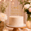Customised Bridal Shower Cake Topper – Transparent & Golden Mirror Acrylic | 7 x 6 Inches