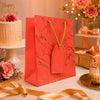 Premium PINK Glitter Gift Bag 23×18×10 cm | Metallic Paper Gift Bag with Gold Foiling Design, Rope Handle & Tag | Reusable Luxury Gift Bag for Birthday, Wedding, Anniversary & Festive Gifting (Copy) (Copy)