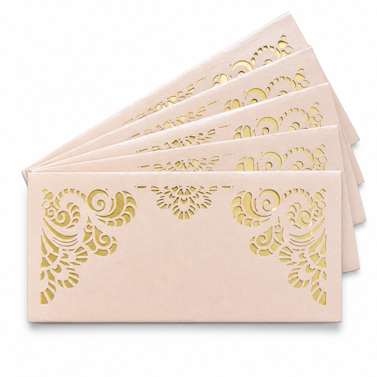 Premium Beige & Gold Laser Cut Money Envelopes Pack of 10 – Premium Shagun Lifafa, Cash Gift Envelope & Wedding Money Cover by IZELS
