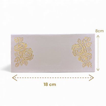 WHITE & GOLD Laser Cut Money Envelopes Pack of 10 – Premium Shagun Lifafa, Cash Gift Envelope & Wedding Money Cover by IZELS