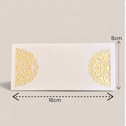 Shagun Lifafa - Grey & Golden Floral design (10 Pcs)