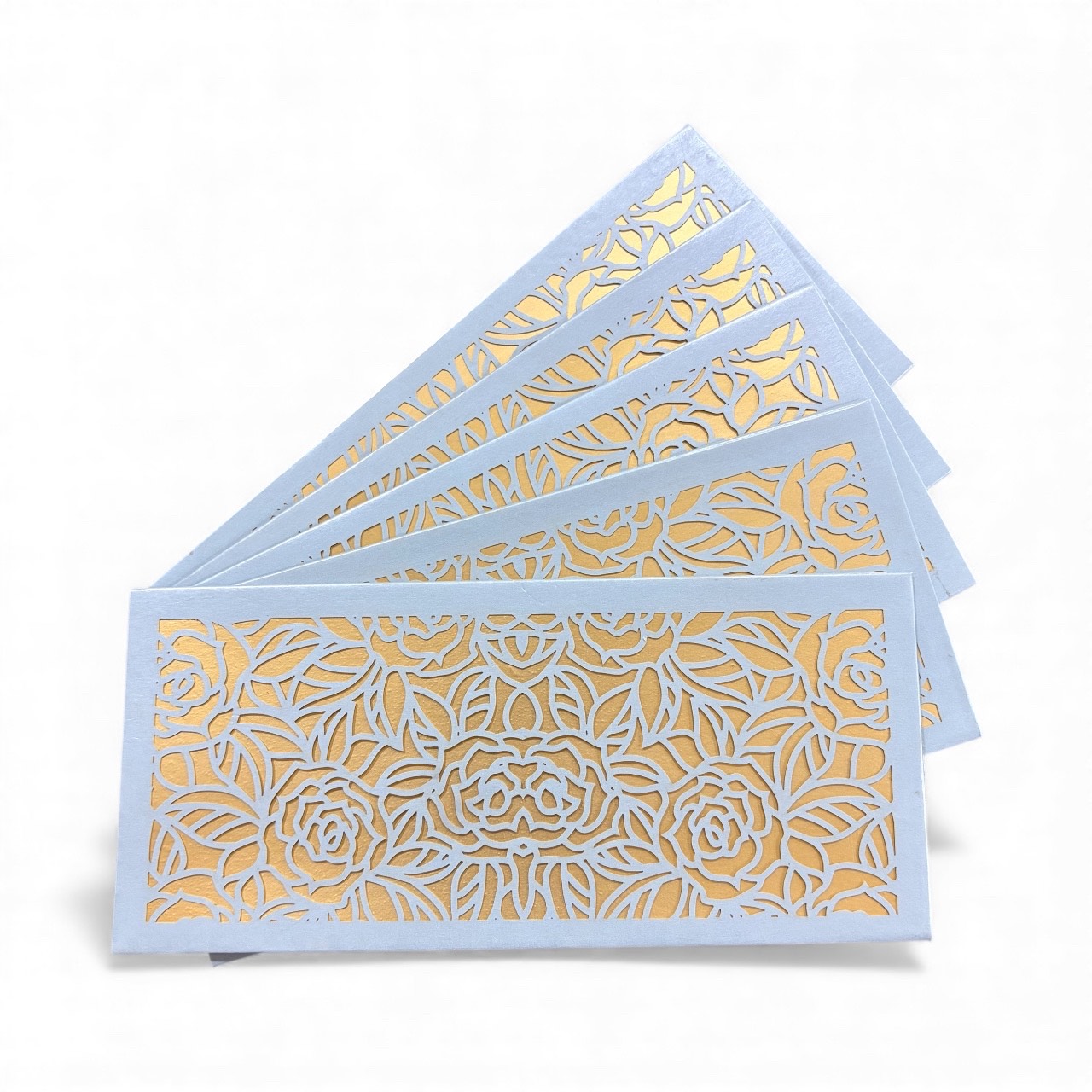 Shagun Lifafa - Pink & Golden Rose Floral design (10 Pcs)