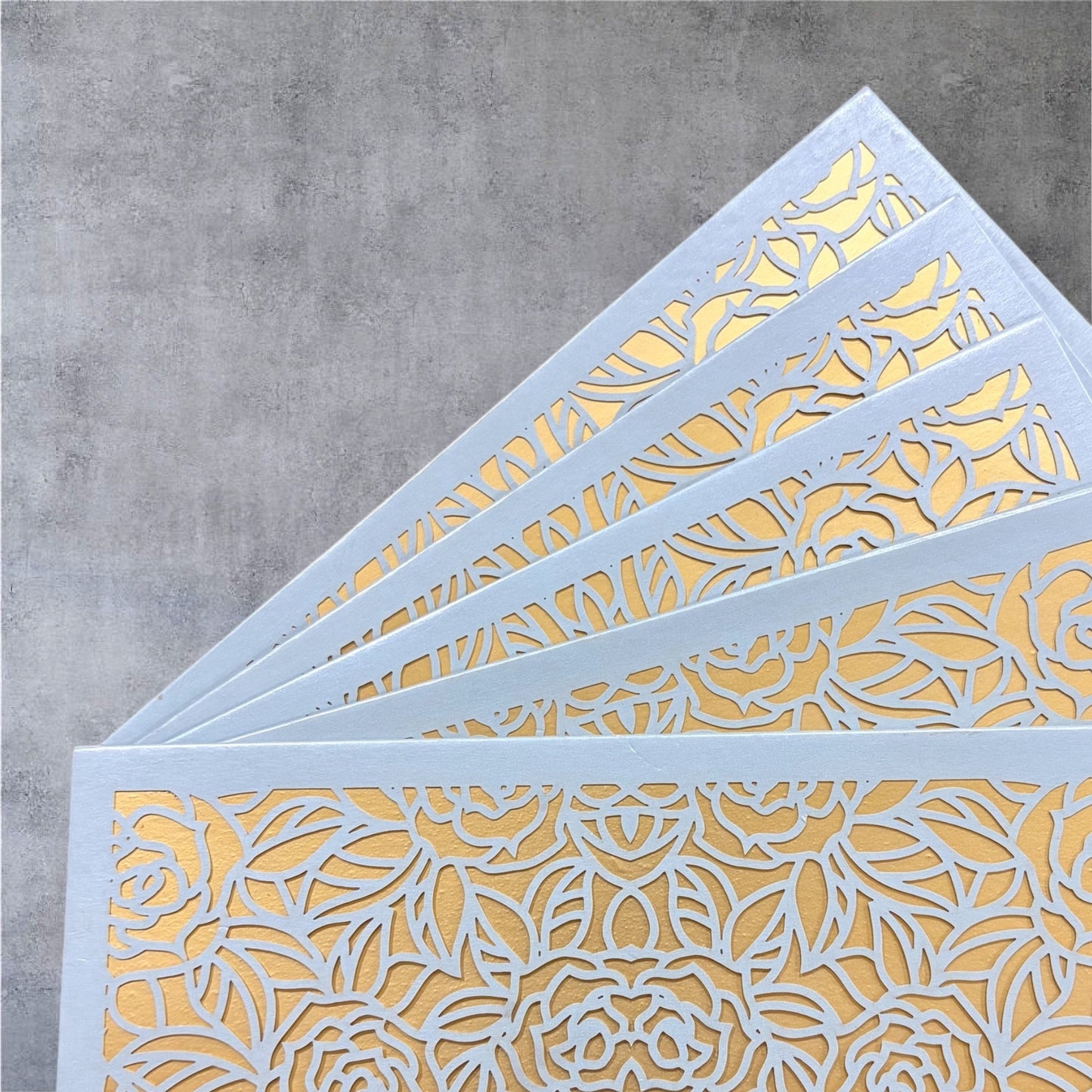Premium BABY BLUE & GOLD Laser Cut Money Envelopes Pack of 10 – Premium Shagun Lifafa, Cash Gift Envelope & Wedding Money Cover by IZELS