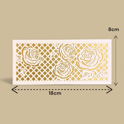 Shagun Lifafa - White & Golden Floral design (10 Pcs)