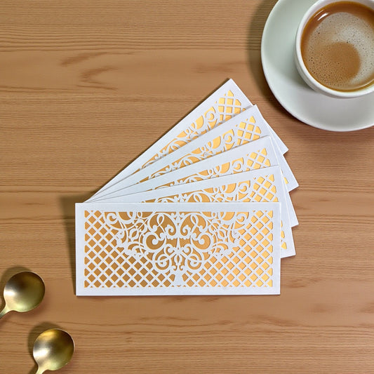 Shagun Lifafa - Blue & Golden Jaali Pattern design (10 Pcs)