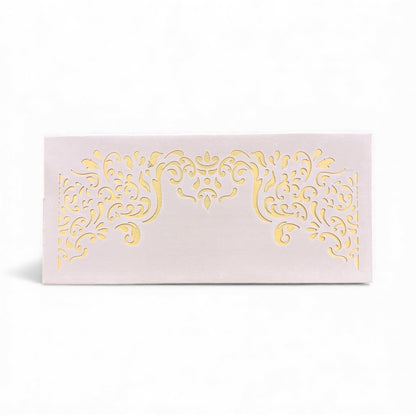 Shagun Lifafa - Beige & Golden Floral design (10 Pcs)