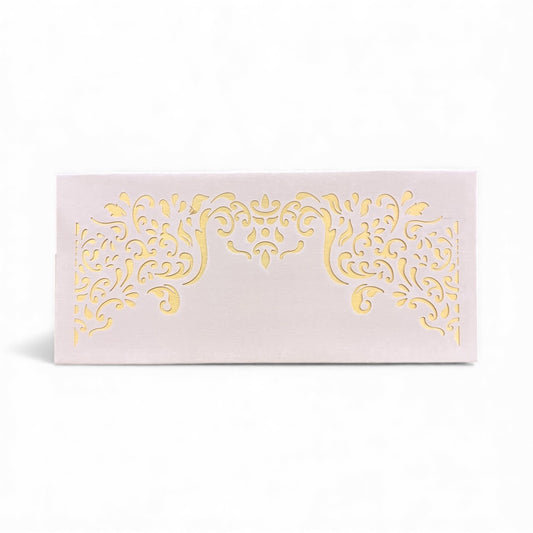 Shagun Lifafa - Beige & Golden Floral design (10 Pcs)