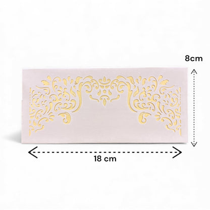 Shagun Lifafa - Beige & Golden Floral design (10 Pcs)