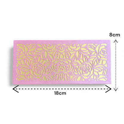 Shagun Lifafa - Pink & Golden Rose Floral design (10 Pcs)