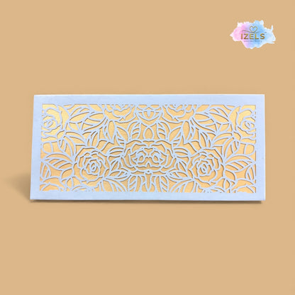 Shagun Lifafa - Blue & Golden Rose Floral design (10 Pcs)