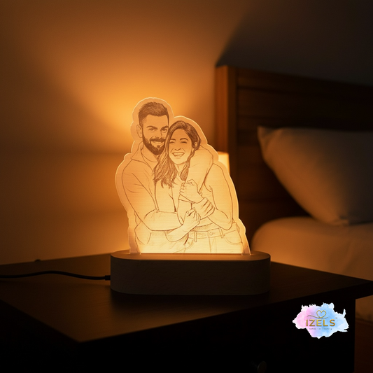 Lamp with Customized Photos - Wooden Frame