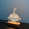 Ram Mandir Ayodhya 3D LED Acrylic Night Lamp with Wooden Base – Warm White Spiritual Lamp for Home Temple, Pooja Room & Religious Gift