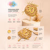 Personalised Gold Mirror Acrylic Cake Topper | Custom Birthday Name & Age Topper